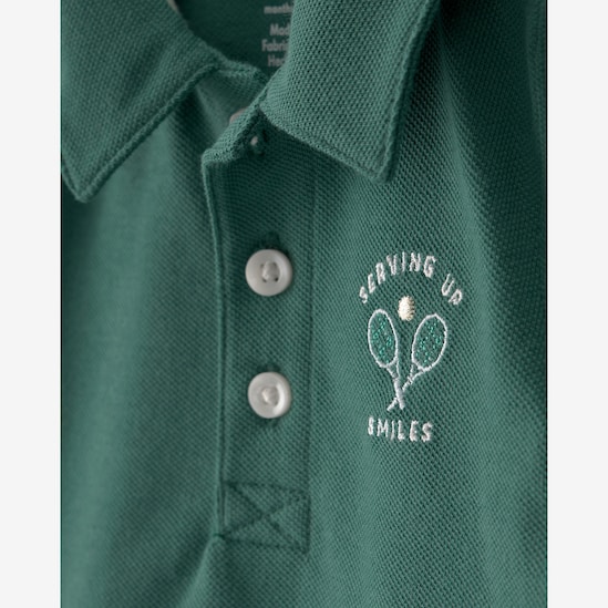 Conjunto curto bebê 2 peças bordado frontal - verde | Carter's