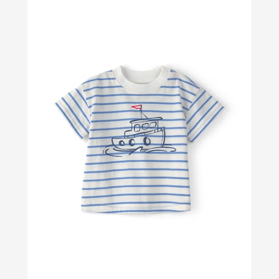 Conjunto curto bebê 3 peças listrado - Multicor | Carter’s