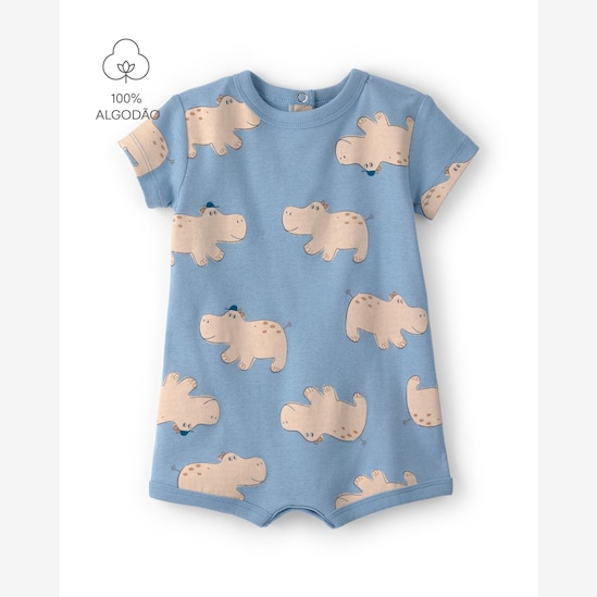 Macaquinho bebê estampado - Azul | Carter’s
