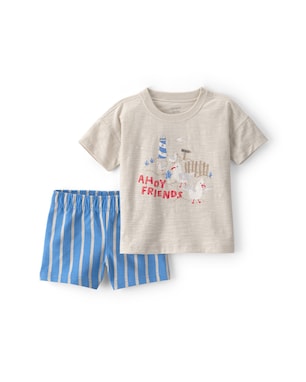 Conjunto curto infantil 2 peças estampado - Multicor | Carter's