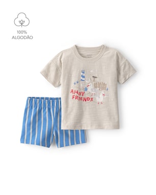 Conjunto curto infantil 2 peças estampado - Multicor | Carter's