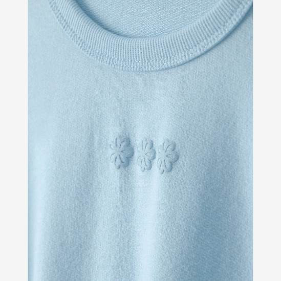 Blusa de moletom infantil com bordado floral - Azul | Carter’s