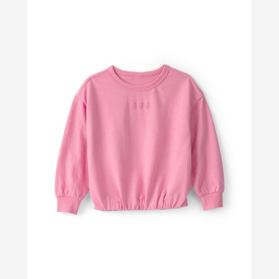 Blusa de moletom infantil com bordado - Rosa | Carter’s