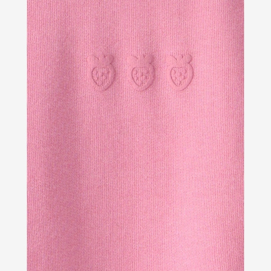 Blusa de moletom infantil com bordado - Rosa | Carter’s