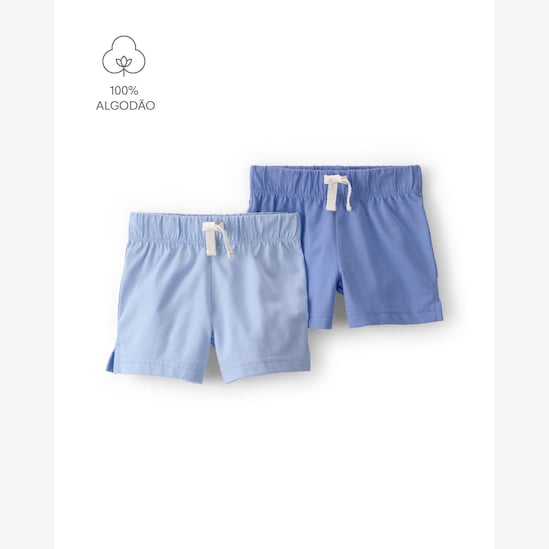Kit short bebê 2 peças - Azul | Carter’s