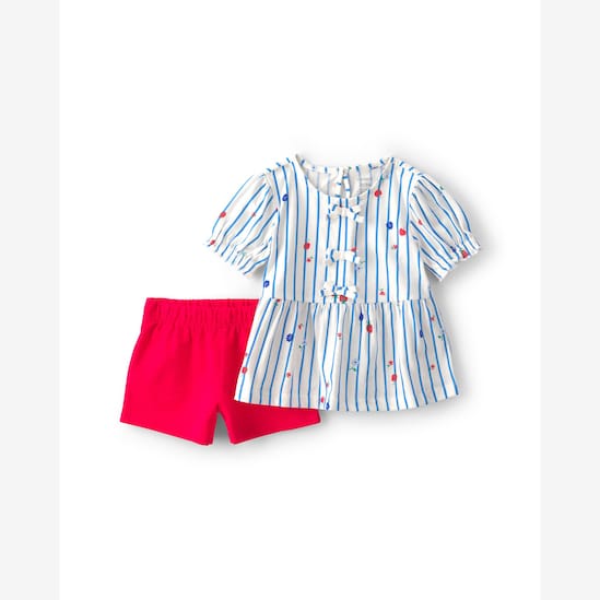Conjunto curto infantil 2 peças estampado - Multicor | Carter’s