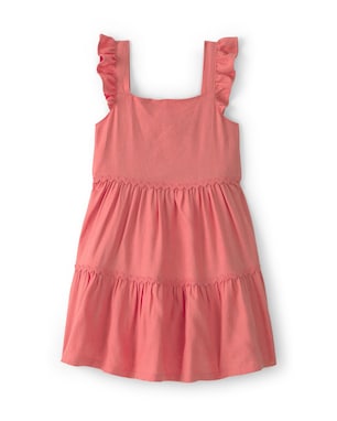Vestido infantil evasê alças com babados - Vermelho | Carter's