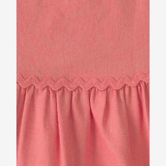 Vestido infantil evasê alças com babados - Vermelho | Carter's