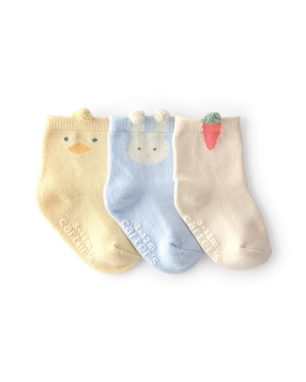 Kit meias bebê 3 pares bichinhos - Multicor | Carter's