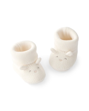 Pantufa bebê tricô com orelhinhas - Off-white | Carter's