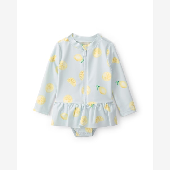 Maiô bebê com saia manga longa limões - Multicor | Carter's