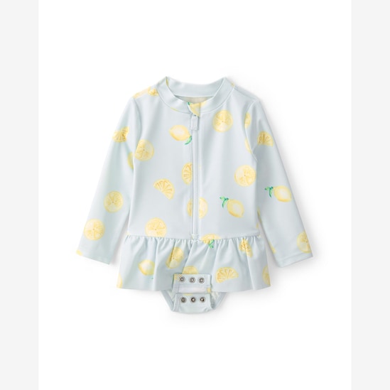 Maiô bebê com saia manga longa limões - Multicor | Carter's