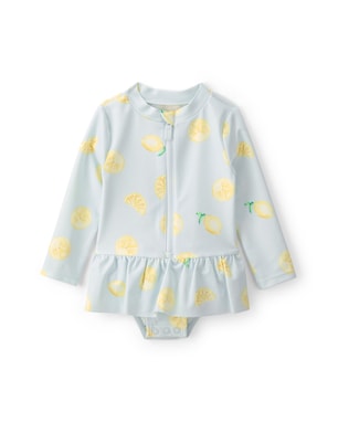 Maiô bebê com saia manga longa limões - Multicor | Carter's