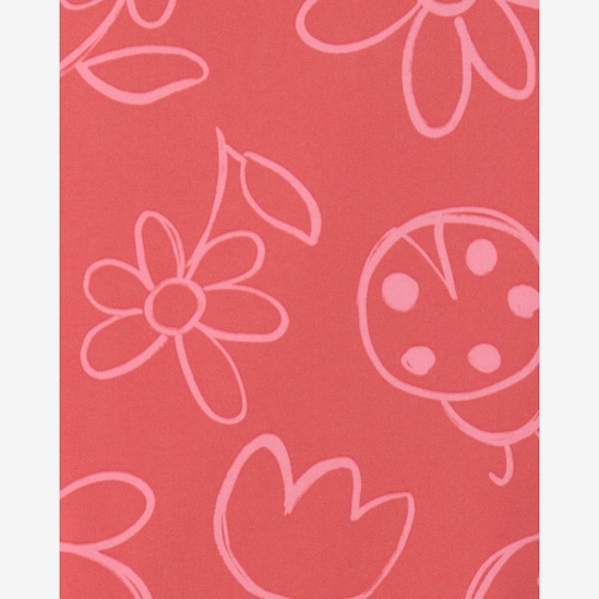 Maiô infantil ombro com babado e floral - Vermelho | Carter's
