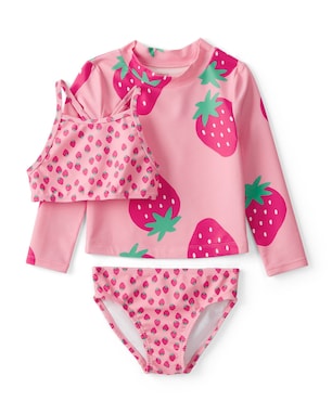 Conjunto de praia infantil 3 peças estampado - Rosa | Carter's