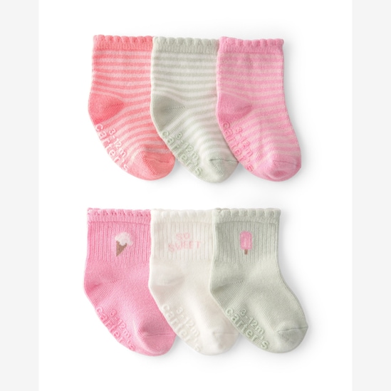 Kit meia bebê 6 pares listrado - Multicor | Carter's