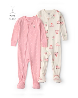 Kit macacão pijama bebê 2 peças poá - Multicor | Carter's