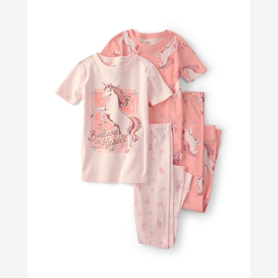Pijama curto infantil 4 peças estampado - Multicor | Carter's