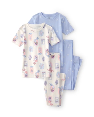 Pijama longo infantil 4 peças estampada - Multicor | Carter's