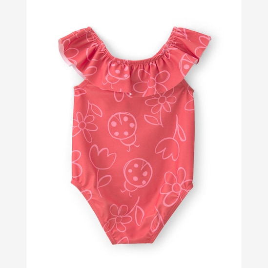Maiô Carter's bebê menina floral UV 50+ - Vermelho Claro