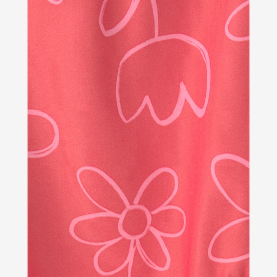 Maiô Carter's bebê menina floral UV 50+ - Vermelho Claro