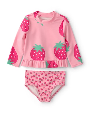 Conjunto de praia bebê 2 peças estampado - Rosa | Carter's
