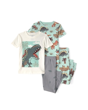 Pijama longo infantil 4 peças estampado - Multicor | Carter's