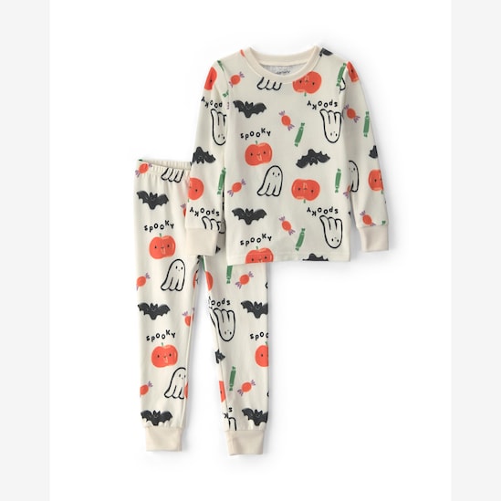Pijama longo infantil 2 peças Halloween - Bege | Carter's