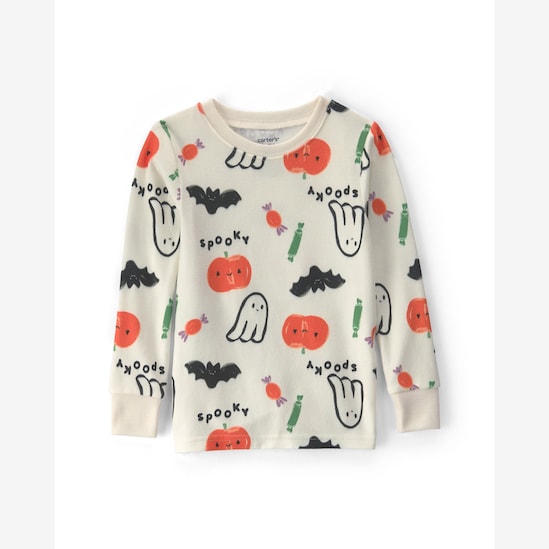 Pijama longo infantil 2 peças Halloween - Bege | Carter's
