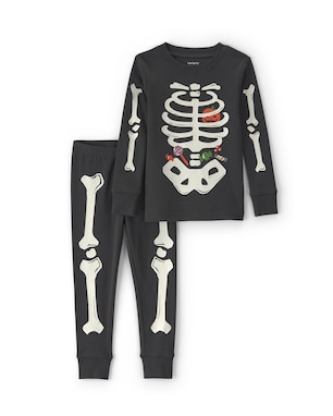 Pijama longo infantil 2 peças Halloween brilha no escuro - Preto | Carter's
