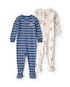 Kit macacão pijama bebê 2 peças com pezinho - Multicor | Carter's
