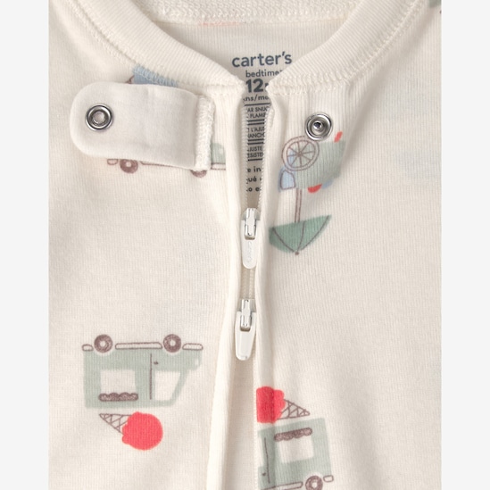 Kit macacão pijama bebê 2 peças com pezinho - Multicor | Carter's