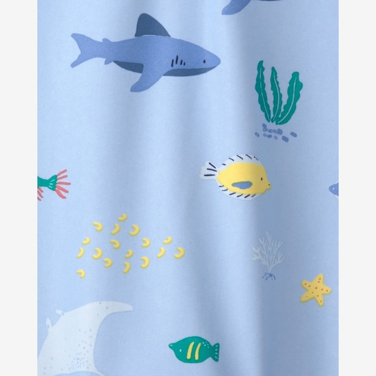 Macaquinho de praia bebê estampado - Azul | Carter's