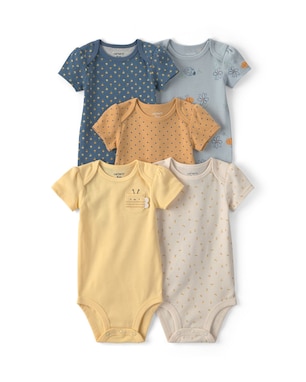 Kit body bebê 5 peças floral e poá - Multicor | Carter's