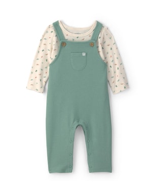 Jardineira bebê com blusa estampada - Multicor | Carter's