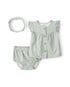 Conjunto curto bebê 2 peças com faixa de cabelo xadrez - Multicor | Carter's