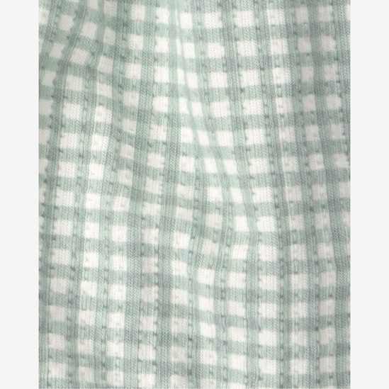 Conjunto curto bebê 2 peças com faixa de cabelo xadrez - Multicor | Carter's