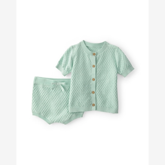 Conjunto curto bebê 2 peças texturizado - Verde | Carter's