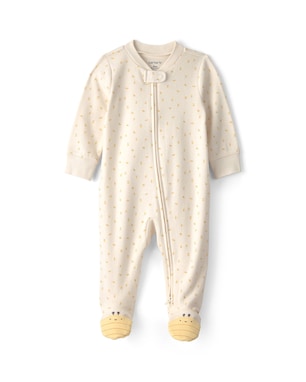 Macacão bebê com pezinho estampado - Bege | Carter's