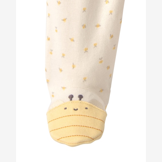 Macacão bebê com pezinho estampado - Bege | Carter's