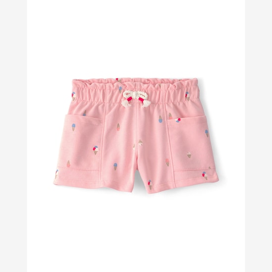 Short infantil com elástico estampado - Rosa | Carter's