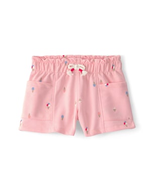 Short infantil com elástico estampado - Rosa | Carter's