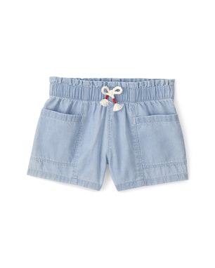 Short jeans infantil com elástico - Denim Claro | Carter's