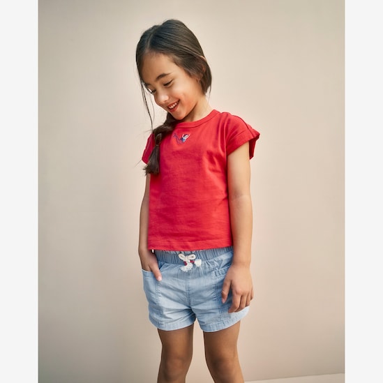 Short jeans infantil com elástico - Denim Claro | Carter's