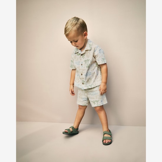 Conjunto curto infantil 2 peças estampado - Bege | Carter's