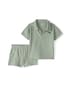 Conjunto curto infantil 2 peças texturizado e bordado - Verde | Carter's