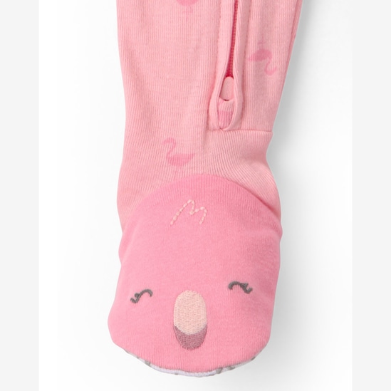 Macacão pijama bebê com pezinho estampado - Rosa | Carter's