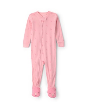 Macacão pijama infantil com pezinho estampado - Rosa | Carter's