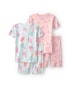 Pijama curto infantil 4 peças estampado - Multicor | Carter's