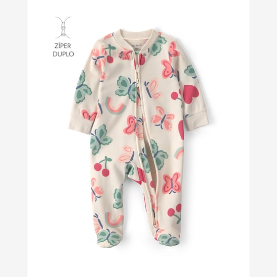 Macacão bebê com pé estampado - Multicor | Carter's